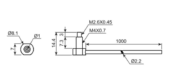 ابعاد کابل سنسور فیبر نوری آتونیکس