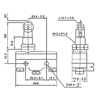 ابعاد میکروسوئیچ پارس فانال