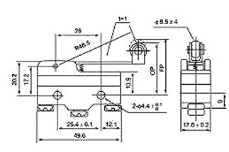 ابعاد میکروسوئیچ پارس فانال