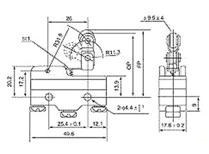 ابعاد میکروسوئیچ پارس فانال