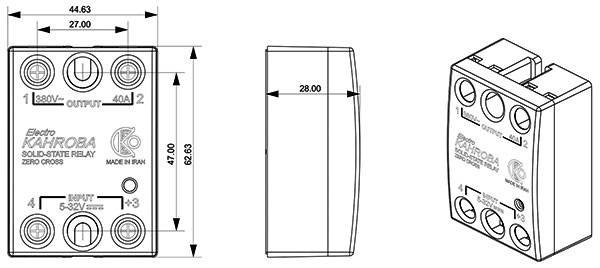 رله DC to AC) 40A SSR) الکترو کهربا