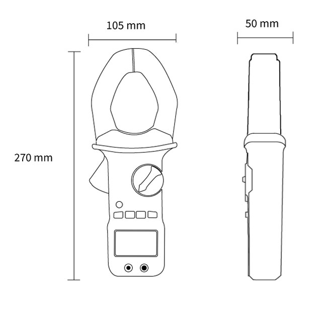 ابعاد کلمپ آمپرمتر CEM