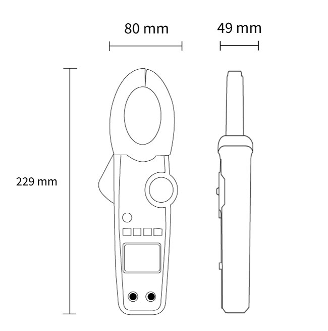 ابعاد کلمپ آمپرمتر CEM