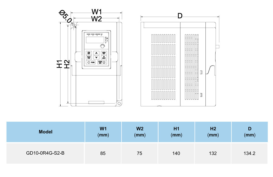 اینورتر توان 0.4KW سری GD10 اینوت