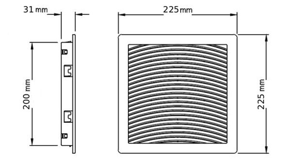 ابعاد دریچه فن تابلویی سروش