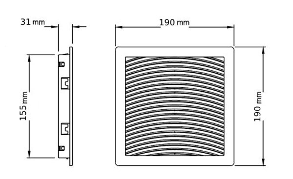 ابعاد دریچه فن تابلویی سروش