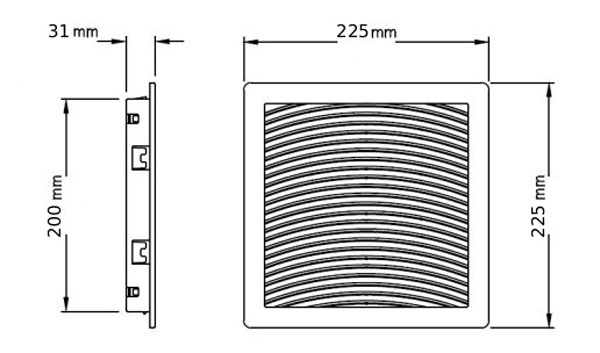 ابعاد دریچه فن تابلویی سروش