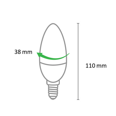 ابعاد لامپ ال ای دی شمعی لامپ نور