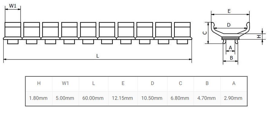 ابعاد نگهدارنده نوار مارکینگ رعد