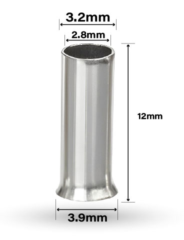 ابعاد سرسیم وایر شو بدون روکش W&E