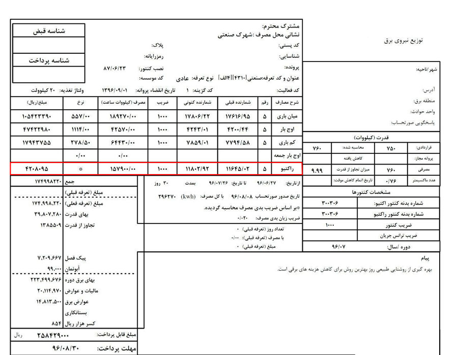 قبض برق با توان راکتیو