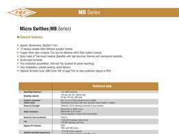 بروشور میکروسوئیچ سری MB توان ره صنعت