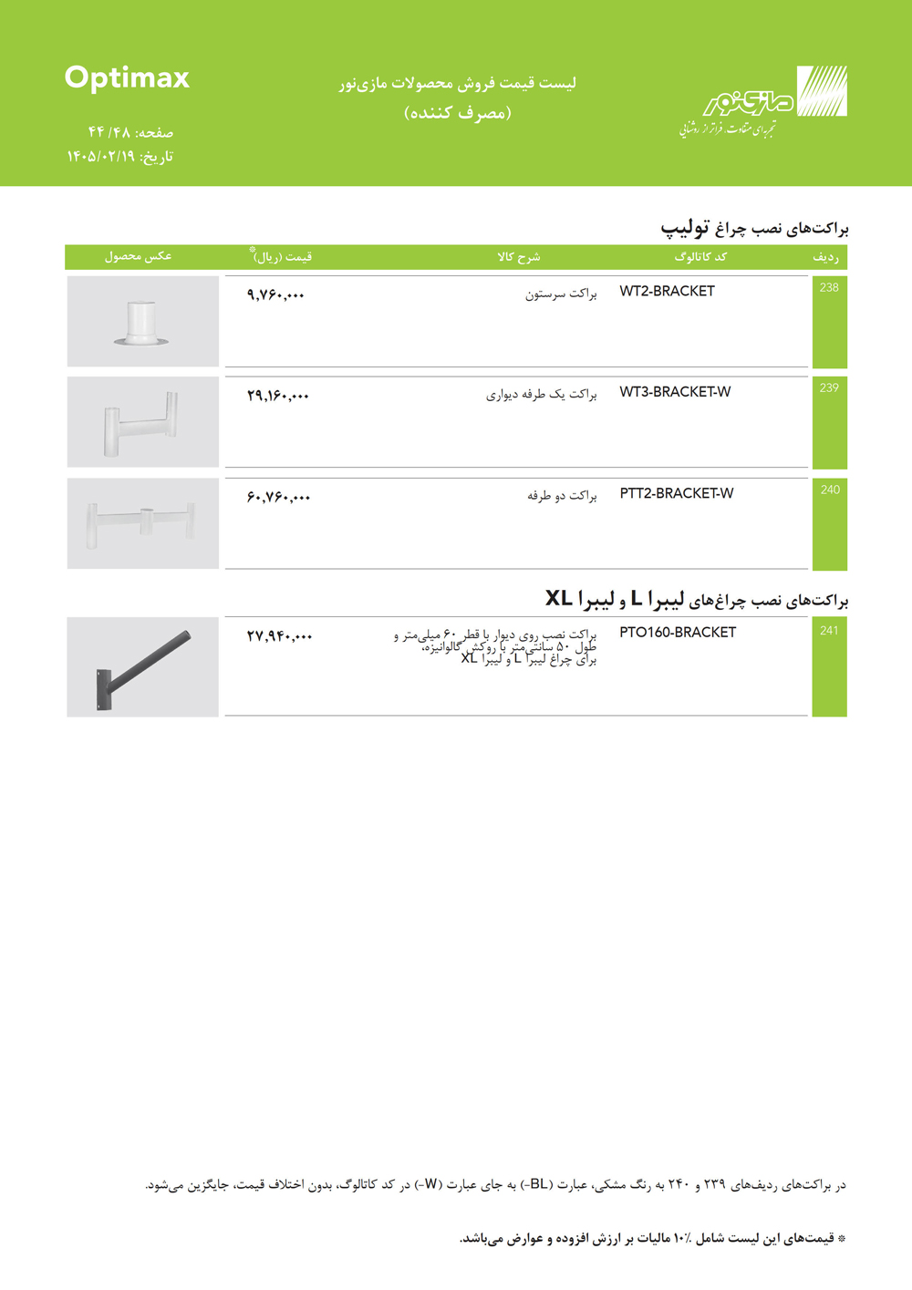 لیست قیمت اپتیمکس مازی نور