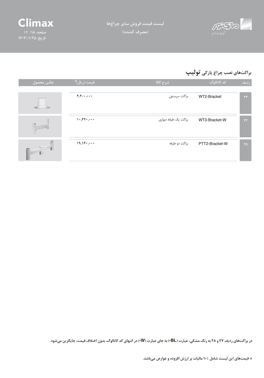 لیست قیمت مازی نور