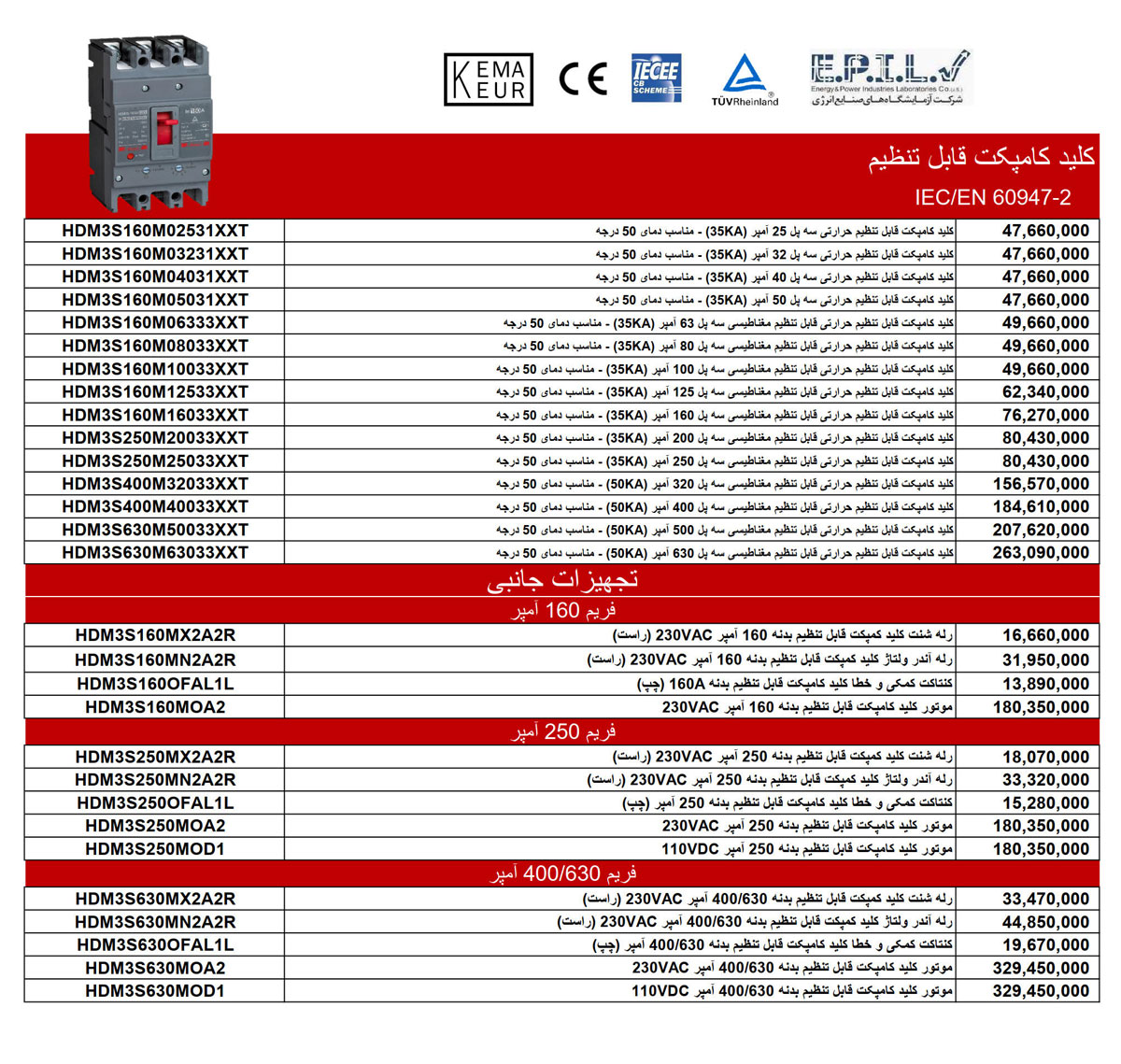 لیست قیمت هیمل