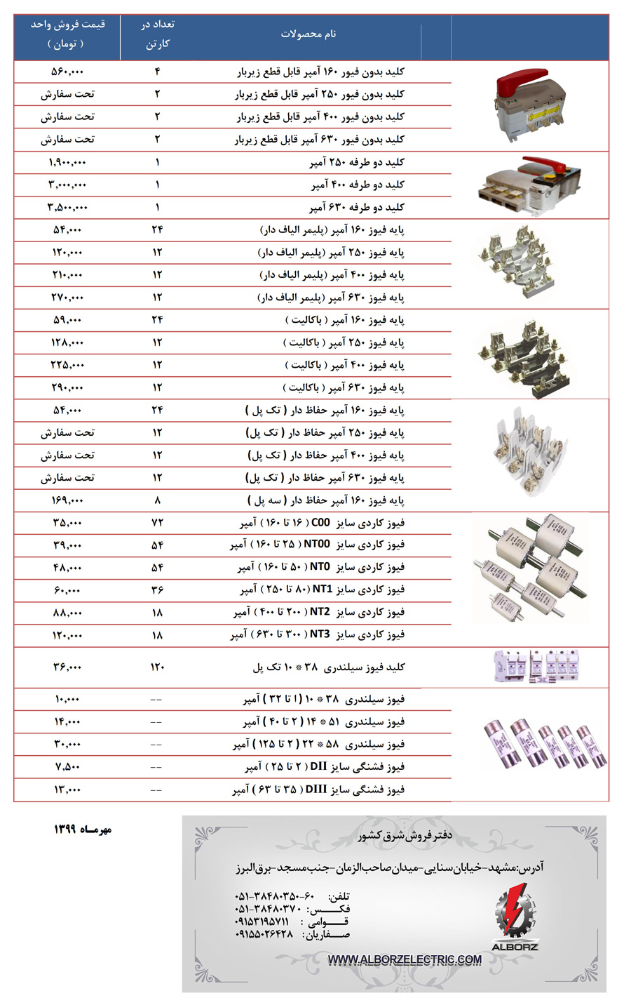 لیست قیمت پیچاز الکتریک